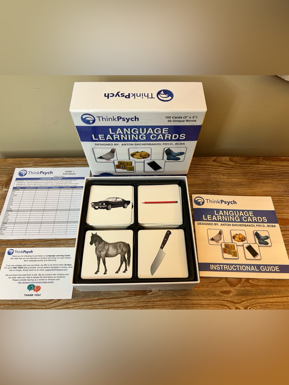 ThinkPsych Language Learning Cards Level 1 First Nouns ABA Speech  Complete Set